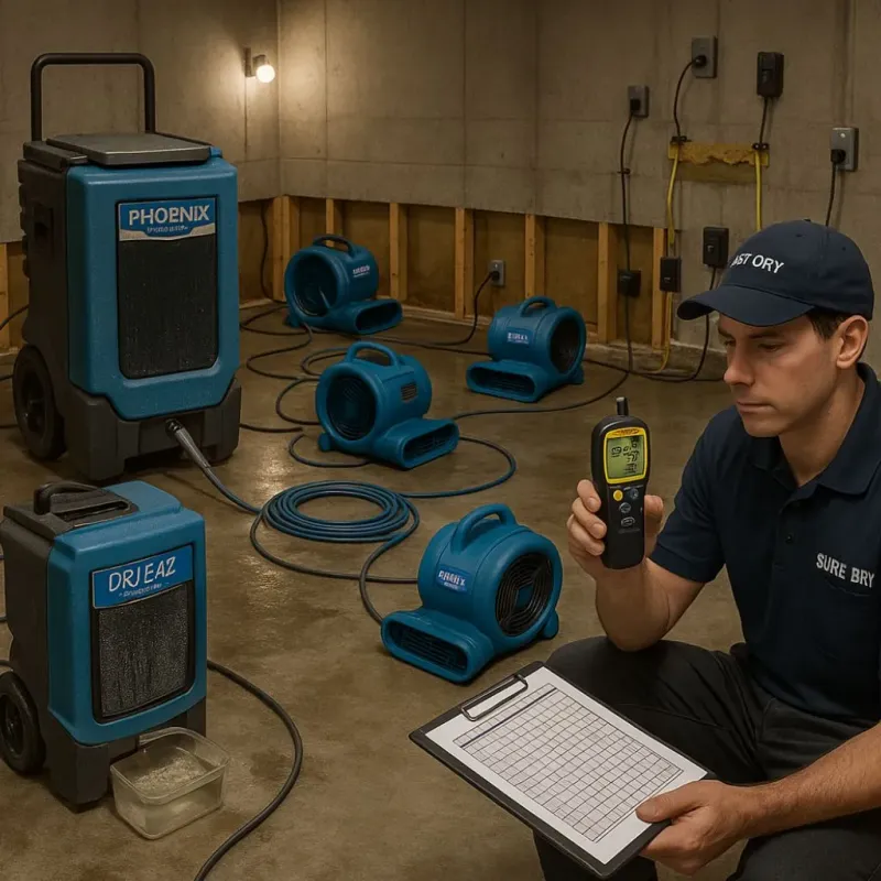 Structural Drying and Dehumidification process in Comanche County, KS